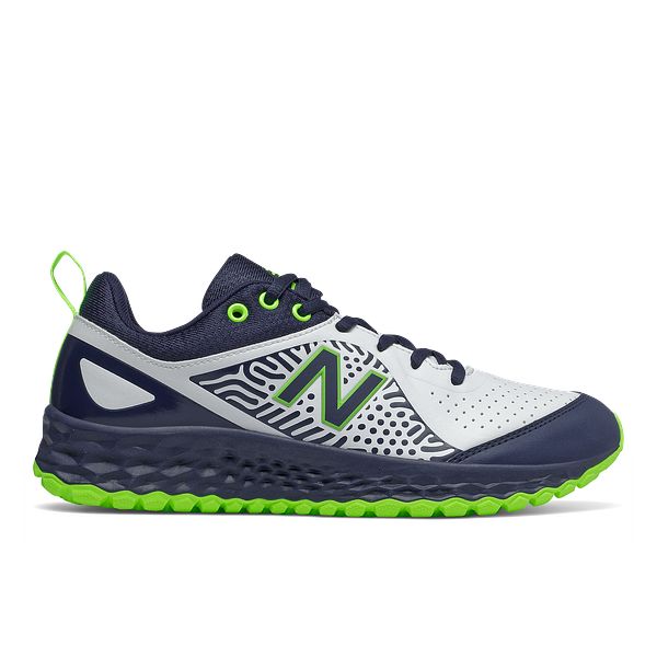 NEW BALANCE FRESH FOAM VELO V2 TURF SHOES NAVY/LIME GREEN/WHITE